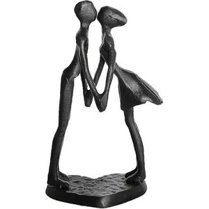 Escultura de metal de pareja besándose, muy vendida, que representa el equilibrio, la armonía y el respeto mutuo en una relación. - Product Image 6