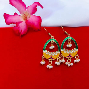 Meenakari Jhumka <b>Earrings</b> Kundan Big Pearls Jhumkas Indian Bollywood Jewellery Wedding Favor Eid Ramadan Haldi Bridesmaid Gifts - Product Image 1