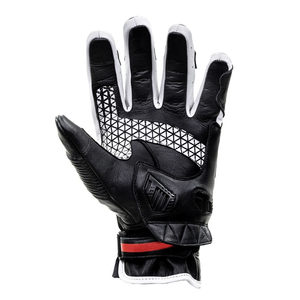 ถุงมือมอเตอร์ไซด์ผู้ชายสีขาว/ดำหนังแพะแท้กันน้ำชุดกีฬารถจักรยานยนต์ชุดแข่งรถ - Product Image 2