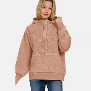 Nueva Llegada Sudadera con Capucha Casual para Mujer, 100% Algodón Transpirable, Talla Grande, Lavado Ácido, Modelo Matfa - Product Image 3