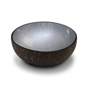 Bol à riz rond en bois d'argenterie de Table, bol de service de salade en argent poli, bol de soupe et de mélange de fruits artisanaux de grande taille - Product Image 1