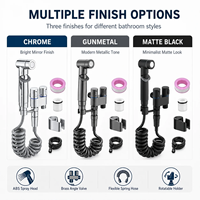 Ensemble de pulvérisateur de bidet mural avec valve en laiton, kit de nettoyage de toilettes portatif pour hôtels et appartements