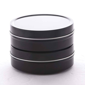 Custom Logo Round Tin Cans Stackable Black Shallow Tinplate Jars for Cosmetics Cookies Chewing Gum Packing Screw Cap Sealing - Product Image 5