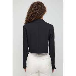 Cross-<b>Buttoned</b> Short Crop <b>Blazer</b> 100% Polyester - Product Image 5