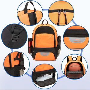 Nueva llegada de Mochila deportiva de baloncesto para jóvenes con 2 bolsillos laterales de malla impermeable 36-55L de capacidad con cierre de cremallera - Product Image 6