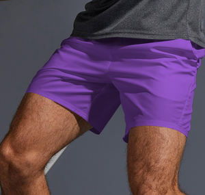 Pantalones cortos deportivos unisex de cintura media para hombre, pantalones cortos deportivos de lona de doble capa de secado rápido, pantalones cortos informales tejidos sólidos para hombre - Product Image 6