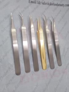 Professional <b>Eyelash</b> <b>Tweezers</b> Stainless Steel Line Design Handle Dumont Lash <b>Tweezers</b> Custom Label Best lash Extension <b>Tweezers</b> - Product Image 3