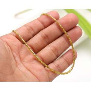 Collier tube en argent sterling 925 avec diamant jaune, bijoux fins perlés - Product Image 2