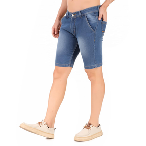 Người Đàn Ông Của Chất Lượng Cao Cấp Tùy Chỉnh Thiết Kế Rửa Sạch Denim Quần Jean Quần Short Dây Kéo Thoáng Khí Trang Trí Giản Dị In Eo Giá Rẻ Giá Cho - Product Image 4