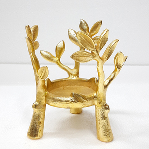 Portavelas chapado en oro con forma única de Metal de aluminio, estilo elegante, decoración de iluminación de lujo para el hogar usada - Product Image 2