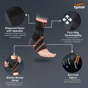 Attelle de cheville respirante et réglable Air Pro pour la compression, légère et élastique, idéale pour le basketball, la course à pied et le cyclisme (vente en gros) - Product Image 4