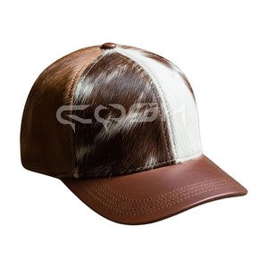 Fabricant de casquettes de baseball en cuir véritable avec poils de vache - Product Image 4