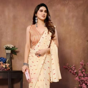 GC Georgette Seda Listo para Usar Sari Ropa India Paquistaní Mayorista en Mumbai - Product Image 1