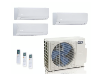 Sistema de Bomba de Calor Mini Split de 3 Zonas para Montaje en Pared, 18,000 BTU, Estándar 25.1 SEER2, R454B |   230v - 6+9+9 - Product Image 1