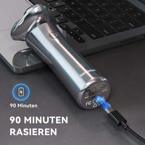 Afeitadora Eléctrica para Hombre, Afeitadora de Láminas, Afeitadora en Seco y Húmedo, Cuchilla Doble de Acero Inoxidable, Resistente al Agua IPX7, Recortadora de Barba - Product Image 1