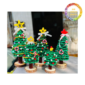 Decoración de mesa de árbol de Navidad hecha de chenilla suave | Muchos tamaños y colores disponibles - Product Image 3
