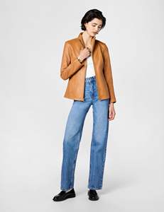 Chaqueta de Cuero Sólido para Mujer, Talla Grande, Gruesa, Transpirable, con Cierre de Cremallera, Tinte Liso, Acabado Directo de Pakistán - Product Image 6