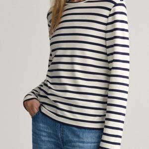 เสื้อยืดแขนยาวลายทางของผู้หญิงมีสไตล์-คุณภาพสูงสวมใส่สบายและเหมาะสำหรับชุดอินเทรนด์และลำลอง - Product Image 5