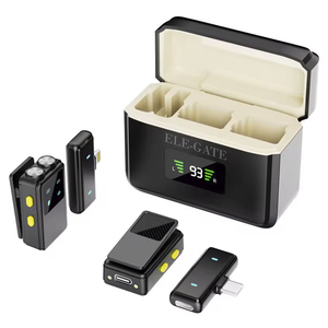 Wireless Lavalier <b>Microphone</b> Set with <b>Bluetooth</b> Technology Two Type-C & Lightning Receivers Fast Charging Base - Product Image 4