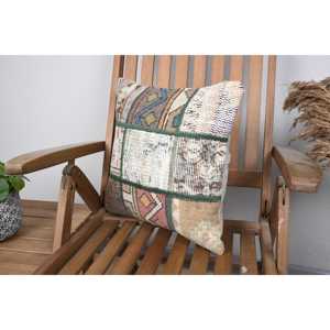 Luxe 16x16 pouces Beige Kilim Patchwork laine oreiller Vintage moelleux tissé Design pour canapé literie sol Portable rustique jeter - Product Image 3