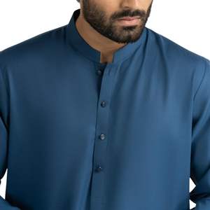 Elegant Blue <b>Men</b> Shalwar Kameez Pakistani Traditional Suit <b>For</b> <b>Men</b> Custom Made Kurta <b>Pajama</b> <b>Set</b> Breathable Cotton Fabric - Product Image 3