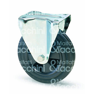 Roue en caoutchouc Art. 90 A et plaque fixe à noyau thermoplastique - Product Image 1