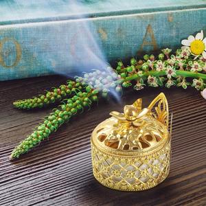 Quemador de incienso de cerámica de Metal dorado árabe de Oriente Medio creativo con cubierta para Decoración de mesa del hogar - Product Image 2