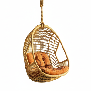 Fauteuil œuf en rotin - Design minimaliste, léger, écologique, durable et confortable pour salle à manger extérieure et salon de style campagnard - Product Image 1