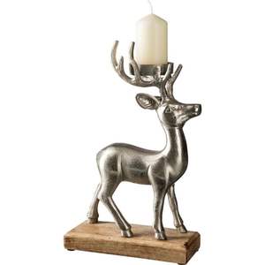 Centro de mesa decorativo de Navidad rústico con elementos inspirados en la granja como velas cálidas y brillantes - Product Image 2