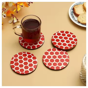 Posavasos de resina exquisita madre de perla decoración del hogar restaurante crema posavasos blanco para mesa de comedor con venta de alto grado - Product Image 3