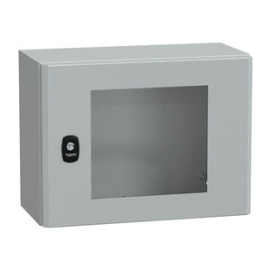 Per SCHNEIDER ELECTRIC NSYS3D3420T - Pannello di montaggio a parete in acciaio per quadri elettrici S3D con porta trasparente e piastra di montaggio - Product Image 1