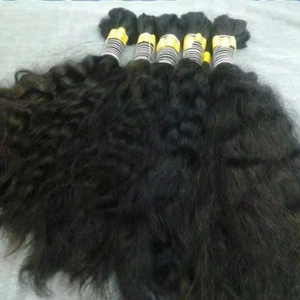 Natural indio crudo sin procesar suave y sedoso Remy Single Drawn Temple crudo indio virgen a granel cabello humano, cabello de trama brasileño - Product Image 1
