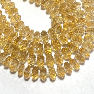 Perles en forme de rondelle à facettes en quartz citrine, perles de pierres précieuses naturelles de qualité AAA pour la fabrication de bijoux - Product Image 3