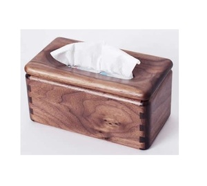 Caja de pañuelos de madera lisa ecológica clásica, diseño organizador rectangular pulido adecuado para estilos interiores modernos - Product Image 2
