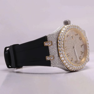 Reloj de Pulsera de Lujo para Hombre, Estilo Hip Hop, Esfera con Diamantes Moissanite, Claridad VVS, Movimiento de Cuarzo ETA, Caja de Acero Inoxidable, Resistente al Agua 3BAR - Product Image 4