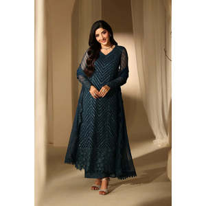Conjuntos de Traje de Chifón Bordado de Lujo para Mujer Azure Euphoria LUXE 2026 Edit-TC-1637 - Product Image 1