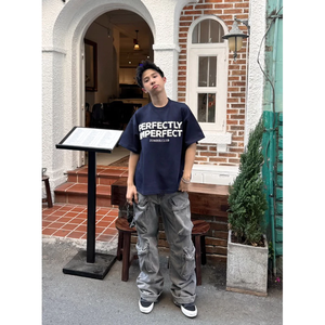 Camiseta cuadrada de algodón OEM ODM 100% para mujeres y hombres, ropa de calle ecológica, estilo personalizado, estampado bordado, colección de verano hecha - Product Image 4