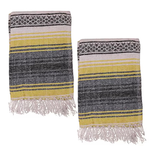 Couverture en laine Falsa jaune clair naturelle tissée sur mesure pour salon ou hôtel - Product Image 3