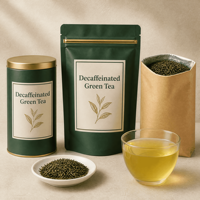 Thé vert biologique entier décaféiné en vrac pour infusion chaude et préparation de sachets de thé – Vente en gros, qualité alimentaire