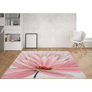Tapis imprimé : Tapis à fleurs roses, Tapis de luxe, Tapis roses, Tapis botanique, Tapis en chenille - Product Image 1