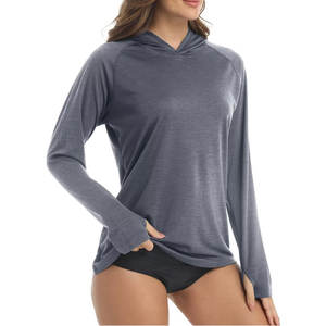 T-shirts à capuche en polyester à séchage rapide pour femmes, manches raglan - Product Image 1