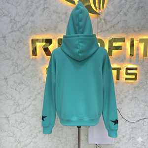 Sudadera con capucha unisex de algodón turquesa de felpa francesa de alta calidad More Than Feelings, informal, para otoño - Product Image 2