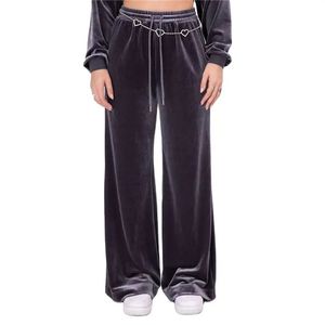 <b>Women</b> Tall Girls Y2K Velour Sweatpants, Custom Logo High Waist Drawstring Wide Leg Loose <b>Velvet</b> <b>Trousers</b> Streetwear Loungewear - Product Image 1