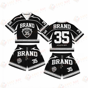 Ensemble de maillots de football en mesh unisexe en gros, ensembles de t-shirts personnalisés, vêtements de sport, tenue assortie - Product Image 5