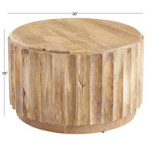 Table basse en bois massif sculpté à la main, design rustique moderne de style ferme, hauteur réglable, meubles de salon, vase à fleurs, maison - Product Image 6