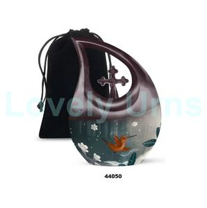 Venta caliente de alta calidad hermosa gota de lágrima colibrí cremación urna conmemorativa para cenizas humanas con bolsa de terciopelo gratis - Product Image 6