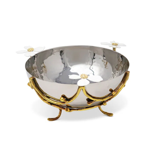 Cuencos de latón con soporte para frutero decorativo decoración moderna para el hogar cuenco de Metal para centros de mesa de boda - Product Image 4