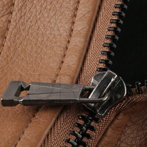 แจ็กเก็ตหนังผู้ชายแบบมีกระเป๋าด้านหน้ามีซิปสีน้ำตาลสไตล์ไฮแลนด์สำหรับใส่ในฤดูหนาวปรับแต่งได้ตามต้องการ - Product Image 5