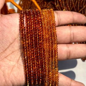 Cuentas Redondas Lisas de Citrino Oscuro Natural de Madeira de 4 mm a 6 mm, Alta Calidad, Más de 50 Años de Experiencia en la Fabricación de Joyas - Product Image 1