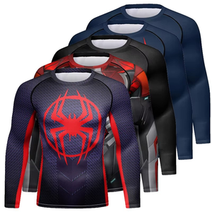 Wholesale All-Over UV Protection Anti-UV Compression Gym Fitness Wear Custom Printed MMA Jiu Jitsu BJJ Rashguard Vest T Shirt - Product Image 5